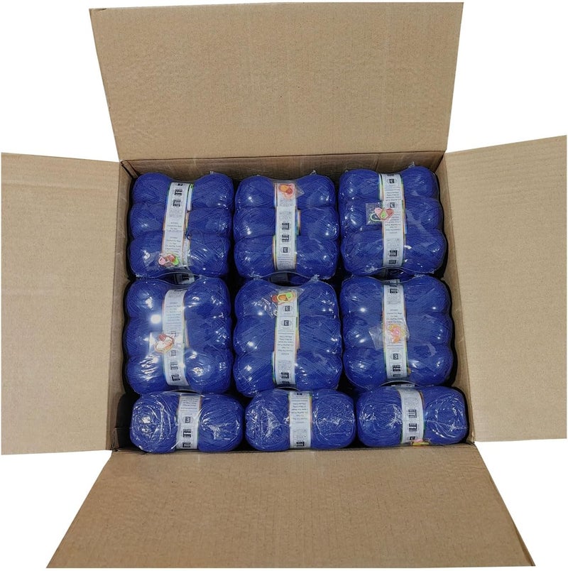 KITHED Cotton Chainette Yarn,Value Pack: 135 Skeins (45 Packs × 3) | 3.52oz/100g, 172yds/158m per Skein | Total 475oz (Sapphire Blue-45pack) - Image 2